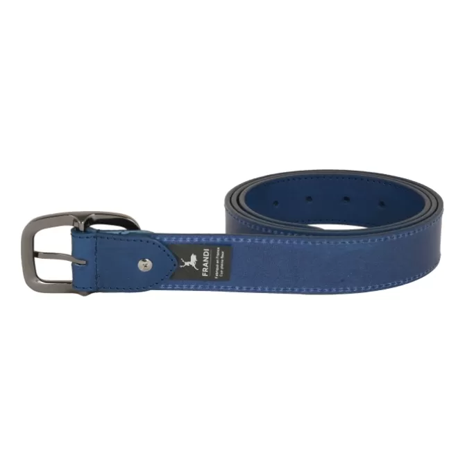 Hot Ceinture bleu avec boucle ovale Femme Ceinture Cuir Femme