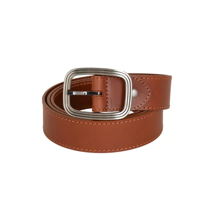 Sale Ceinture cognac boucle ovale Femme Ceinture Cuir Femme