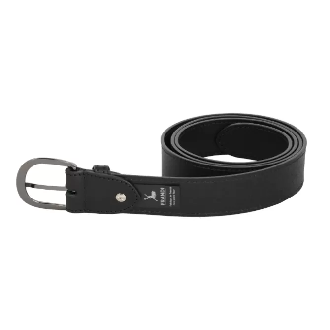 Discount Ceinture cuir noir avec surpiqûre - 35873 Femme Ceinture Cuir Femme