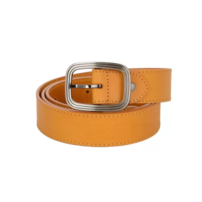 Cheap Ceinture orange boucle ovale Femme Ceinture Cuir Femme