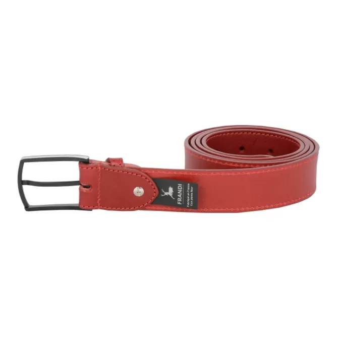 Hot Ceinture rouge en cuir - Fabrication Française Femme Ceinture Cuir Femme