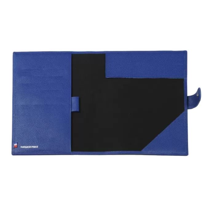 Online Conférencier A5 en cuir bleu Femme Etui Cuir | Etui Cuir