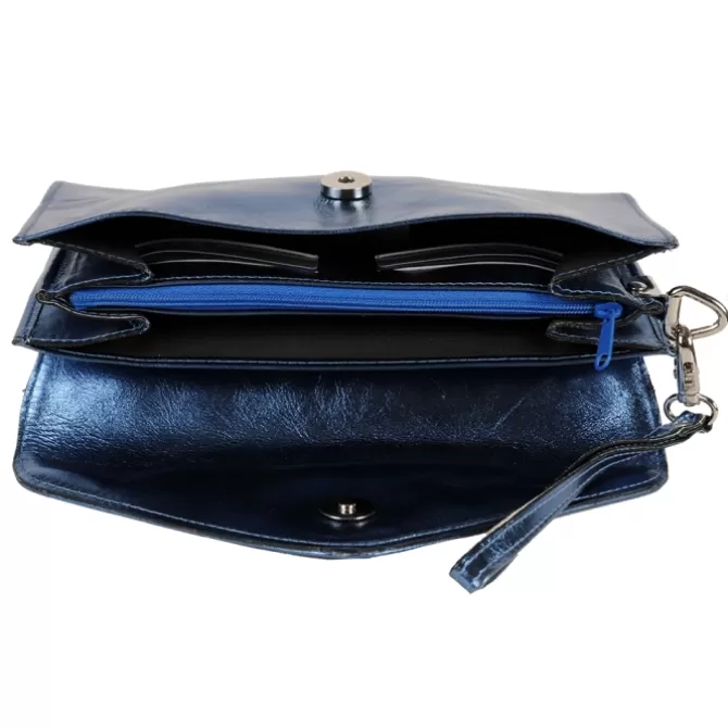 Fashion Pochette cuir bleu - Femme Pochette Cuir