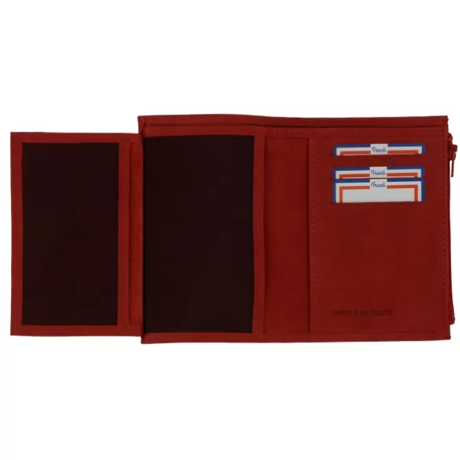 Cheap Portefeuille cuir femme - Portefeuille femme orange, violet ou rouge - 96469 Femme Portefeuille Cuir