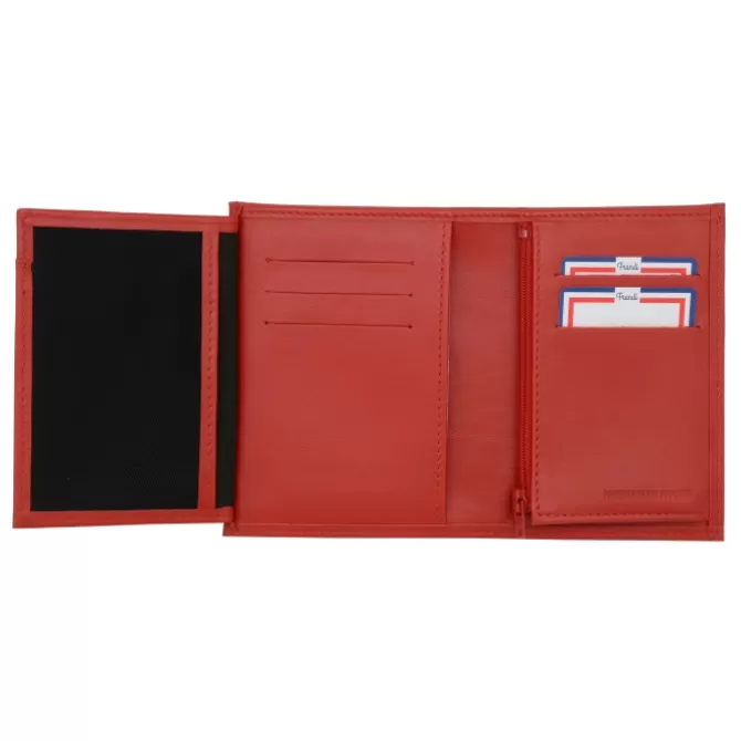 Fashion Portefeuille cuir femme rouge,marine ou orange - Femme Portefeuille Cuir