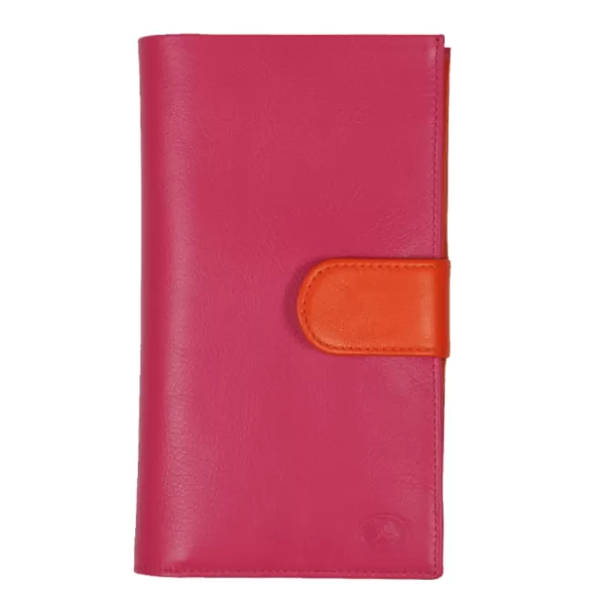 Outlet Portefeuille femme fushia et orange - Femme Compagnon Cuir