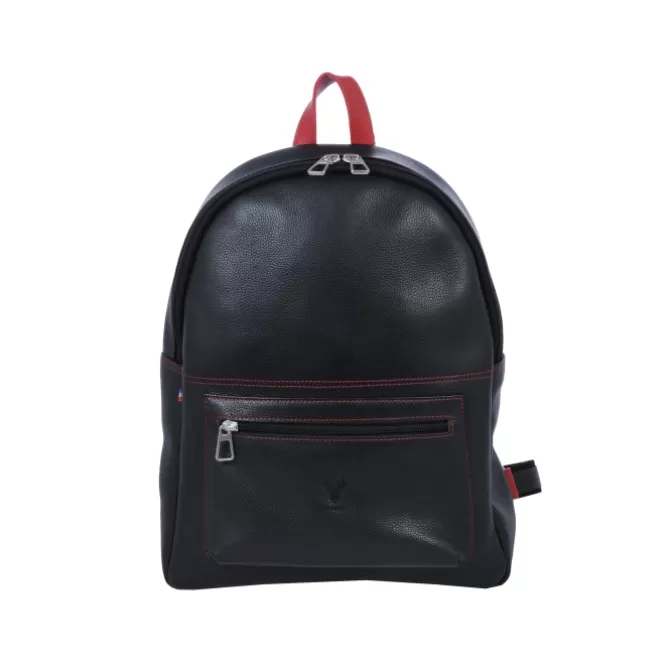 Outlet Sac à dos homme en cuir rouge et noir - Homme Sac-Sacoches Cuir