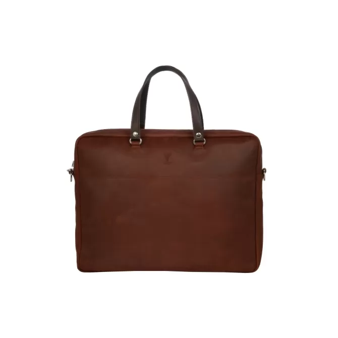 Shop Sac business cuir femme marron & gold | Élégance professionnelle Homme Porte-Documents Cuir | Sac-Sacoches Cuir