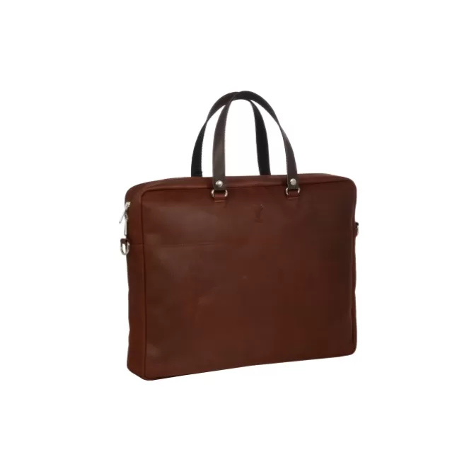 Shop Sac business cuir femme marron & gold | Élégance professionnelle Homme Porte-Documents Cuir | Sac-Sacoches Cuir