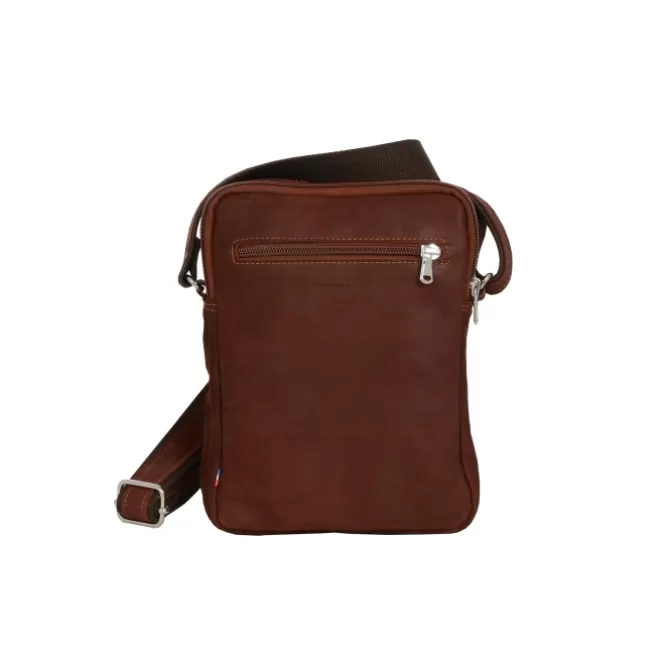 Outlet Sacoche en cuir avec double compartiment - Homme Sac-Sacoches Cuir